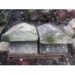 Four limestone caps, 67cm and smaller (two linear metres approx)