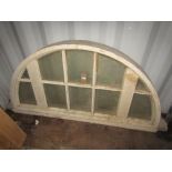 A pine framed and glazed architectural arch, 2m wide x 90cm high approx