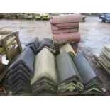 A pallet of miscellaneous Victorian and later half round ridge tiles, blue glazed and others