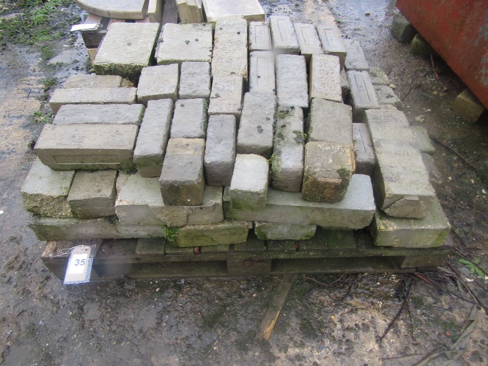 A pallet of reconstituted building stone
