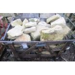 A crate of miscellaneous Cotswold building stone, one square metre