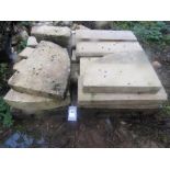 A pallet of cut limestone sills and others 72cm long and smaller, four square metres