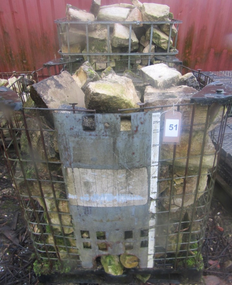 Two crates of limestone building stone, five square metres approx - Image 2 of 2