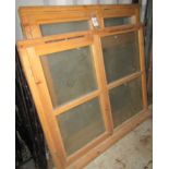 Three new pine framed double glazed window units (one unglazed) various sizes, 120 x 120cm and
