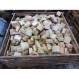 A crate of cut sandstone sets each one 10 x 10 x 6cm approx