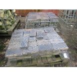Two pallets of industrial pavers with cross hatched detail, 31 x 15cm, 250 approx