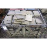 A crate of weathered concrete tiles by Redland, 26 x 16cm, 250 approx