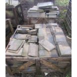 A crate of weathered concrete tiles by Weydon, 26 x 16cm, 450 approx