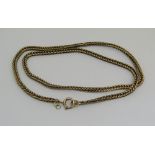 Yellow metal foxtail link chain necklace, 12.9g (old repair)