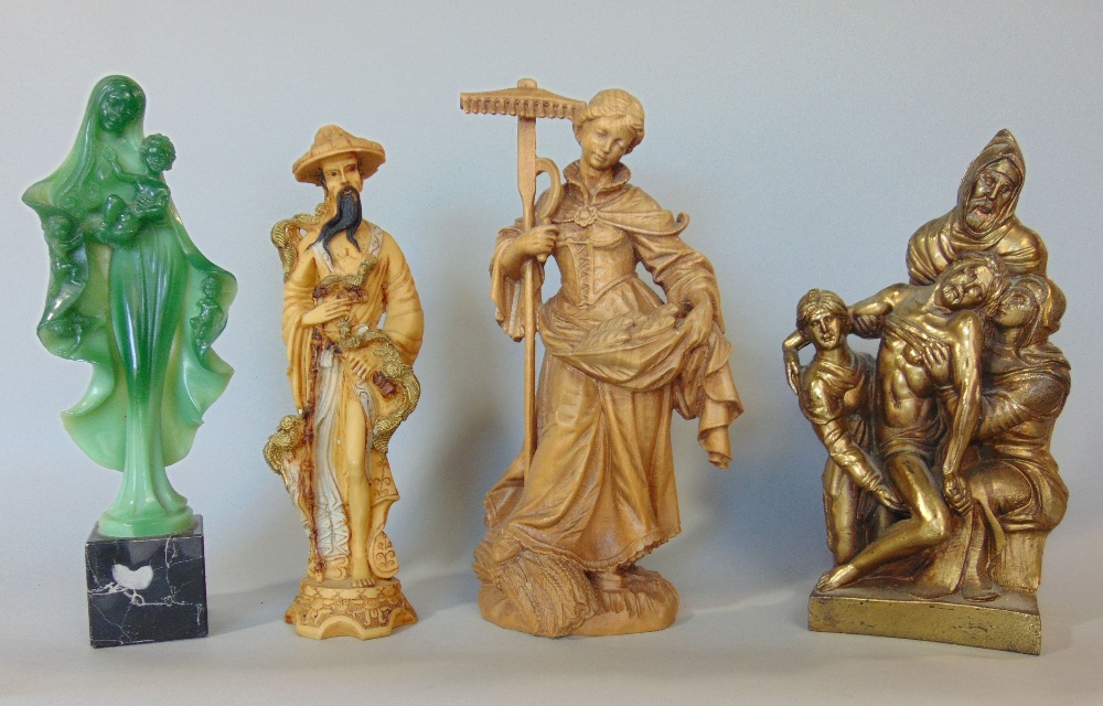 A spelter figure of a fisher girl, Beswick character jug, Martin Chuzzlewit, pair of decorative - Image 7 of 8
