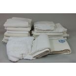 Collection of sheet linen including 7 natural linen sheets, 5 natural sheets with pulled