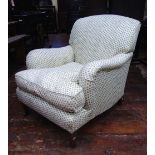 A Howard drawing room chair - late 20th century, back leg stamped Howard 2496 with further printed