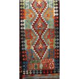 Vegetable dye wool Choli Kelim runner, 252 x 77cm