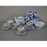 A collection of Royal Worcester Blue Dragon and Regency ware teawares comprising a teapot, four