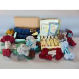Two boxes of tapestry wool threads including 12 x 20g Anchor Tapisserie threads in blue (boxed)