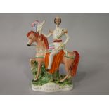 A 19th century Staffordshire equestrian figure of the Duke of Cambridge 36 cm tall approx
