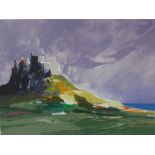 Donald Hamilton Fraser RA (British 1929-2009) - Two coastal views, both with castles on rocky
