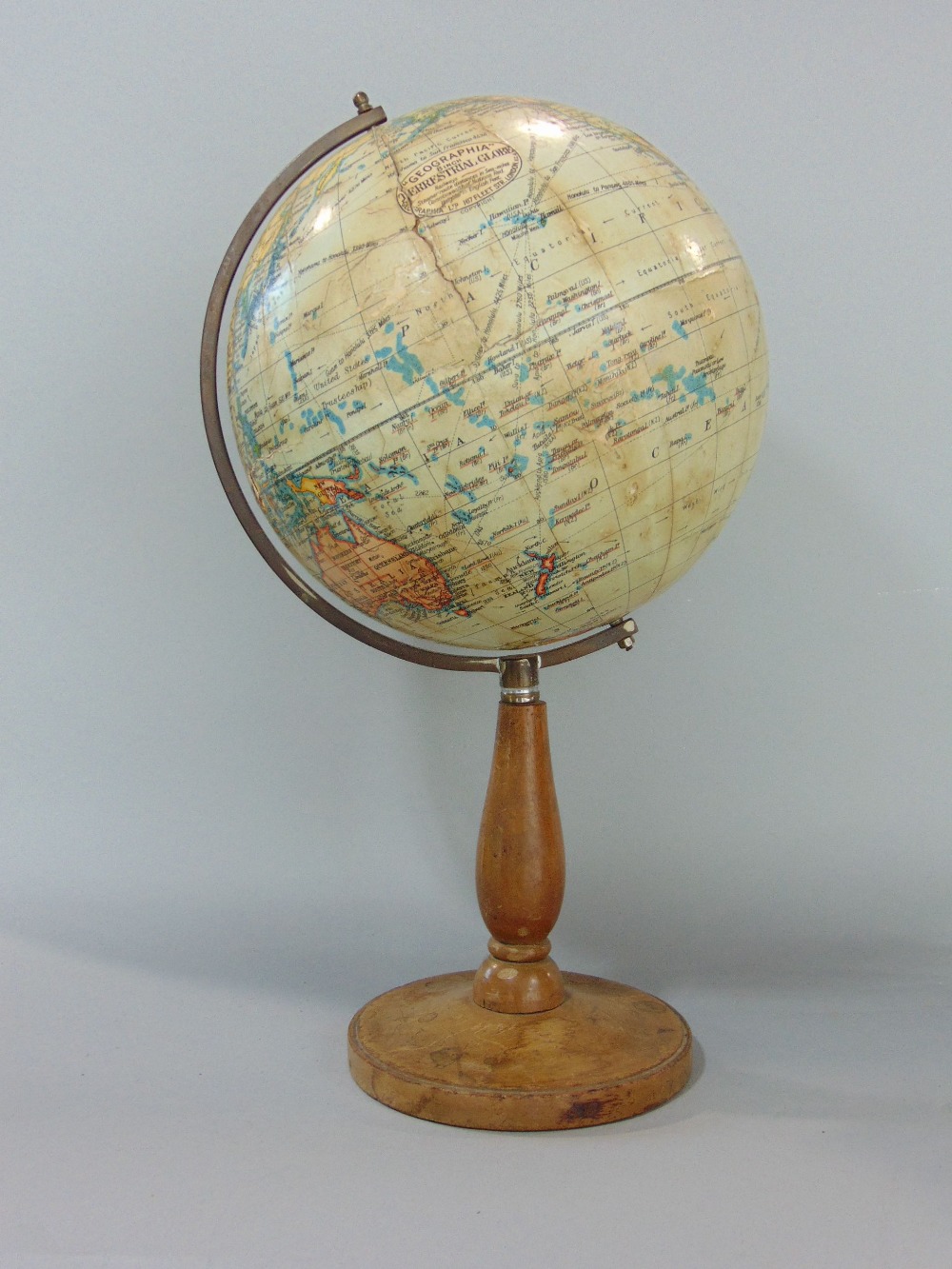 Geographia 8 inch terrestrial globe, 33cm high