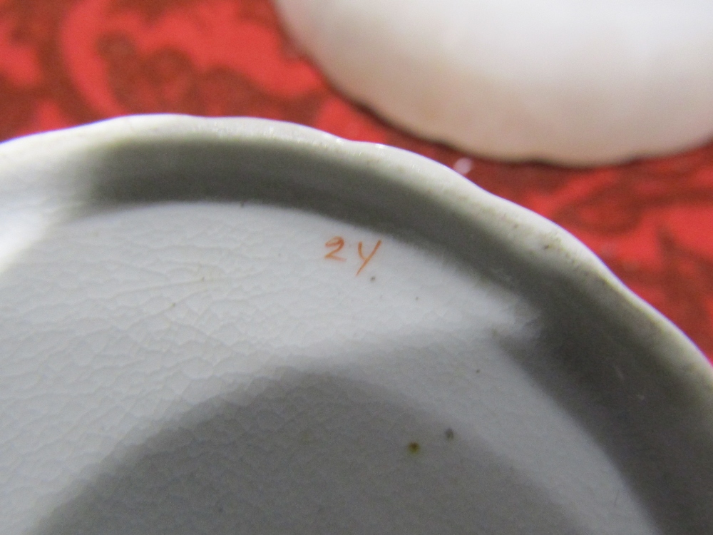 An early 19th century Derby coffee can and saucer of fluted form with polychrome painted chinoiserie - Image 2 of 4