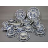 A collection of Masons Old Chelsea pattern blue and white printed wares including teapot, milk