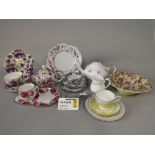 An extensive collection of decorative teawares including examples by Tuscan china, Royal Albert,