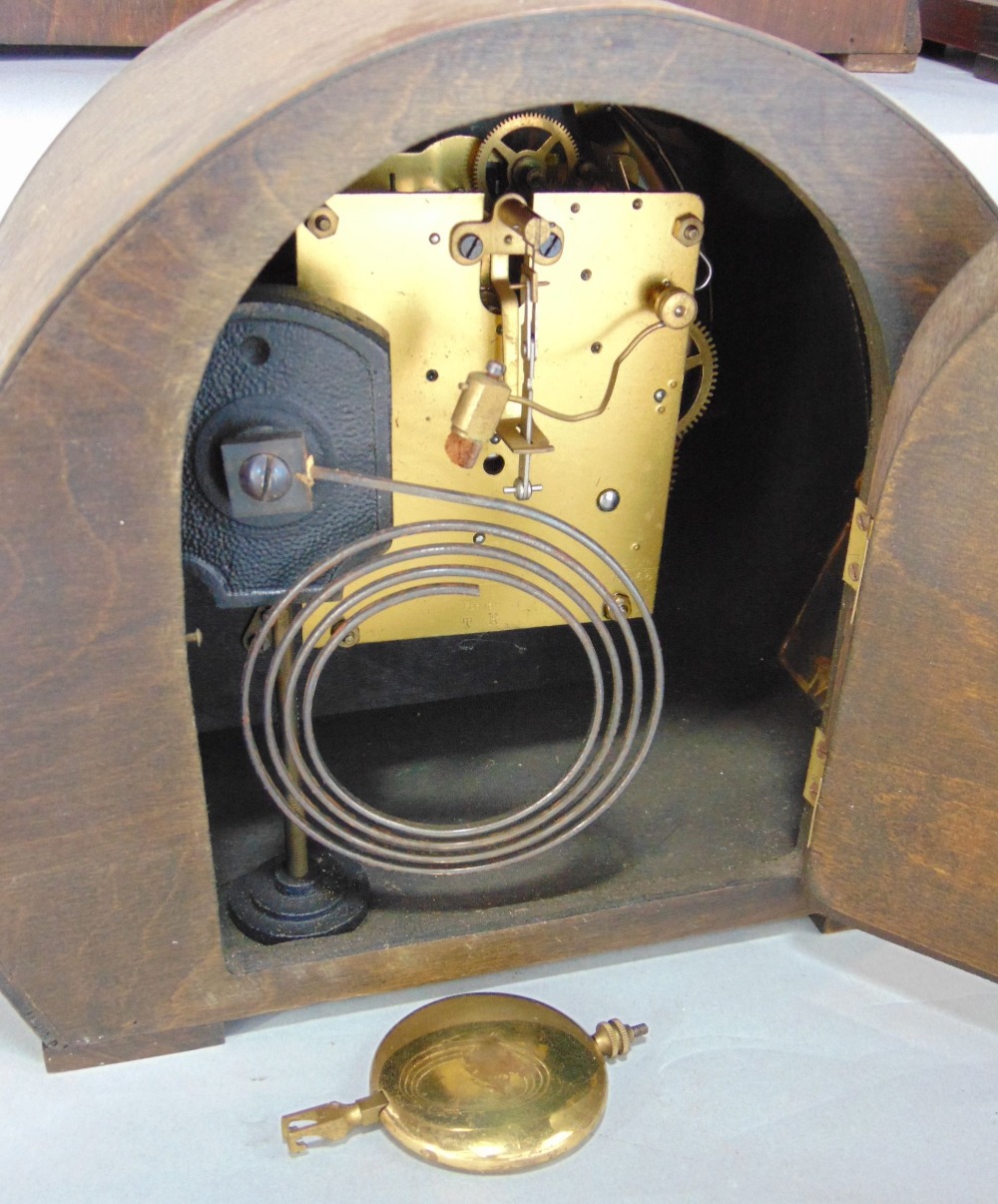 Westminster chime type three train mantle clock together with three others (4) - Image 3 of 4