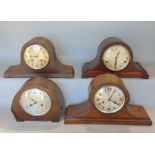 Westminster chime type three train mantle clock together with three others (4)