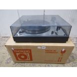 A Thorens TD166 MkII record player, with original cardboard packaging