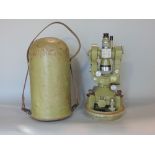 Impressive military cased Wild Theodolite type instrument, ref T2-154486, with lacquered green