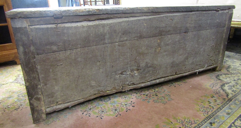 A substantial 18th century continental coffer in mixed woods, including walnut, with substantial - Image 3 of 4