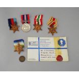 1939-45 Atlantic, Africa, Italy Stars and 39-45 war medal, never worn with original packaging R.D.