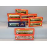 Nine boxed Tri-ang Hornby railway carriages R.332, 745, 746, 422, 423, 937, 745 and 333 (x2)