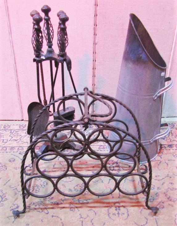 A cast iron fire basket of rectangular form and combined dogs, together with an associated chimney - Image 2 of 2