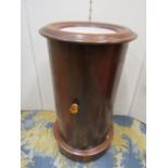 Victorian mahogany cylindrical washstand with moulded detail with inset marble top