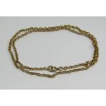 Yellow metal belcher link necklace, 10.4g