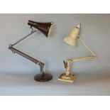 Herbert Terry anglepoise lamp upon a stepped square base, together with one other (2)