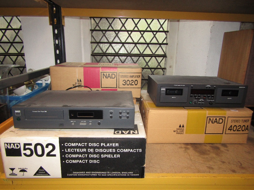 NAD separates hifi equipment, housed within the original packaging, comprising NAD 502 compact