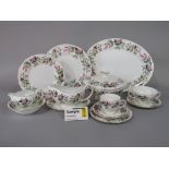 A quantity of Wedgwood Hathaway Rose pattern wares comprising tureen and cover,oval meat plate,