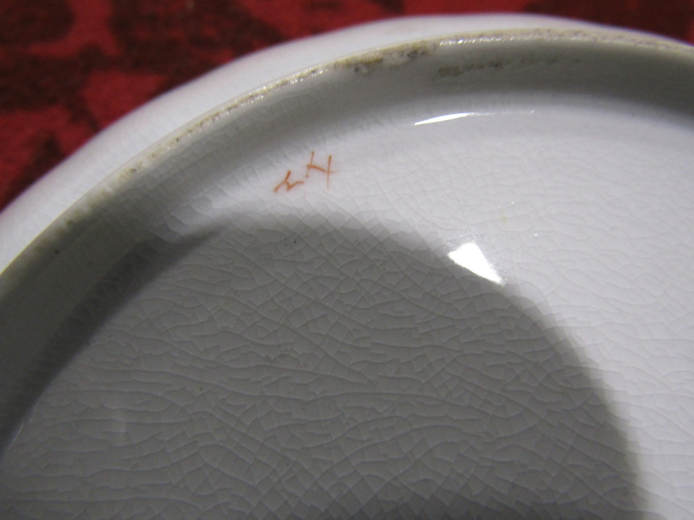 An early 19th century Derby coffee can and saucer of fluted form with polychrome painted chinoiserie - Image 4 of 4