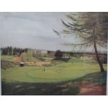 Graeme W Baxter (20th century British) - Signed coloured limited edition print of a golfing scene at