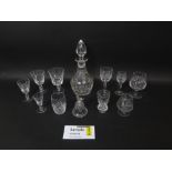 A collection of star cut drinking glasses to include wines, sherry tumblers, etc, together with a