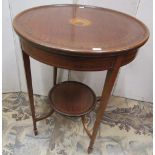 A good quality inlaid Edwardian mahogany occasional table, the circular top with repeating floral