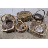 A collection of wicker baskets of varying size