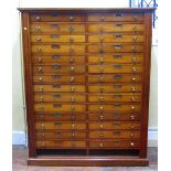 Good quality late Victorian mahogany cabinet of drawers, side by side arrangement of twenty eight