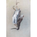 A late 19th century watercolour study of a frozen Snipe, inscribed verso February Fur or Feathers (