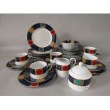 A collection of Saturn pattern wares produced for Habitat in brightly coloured geometric design,