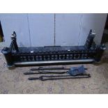A good quality Gothic revival cast metal fire fender, with repeating pierced Gothic tracery and