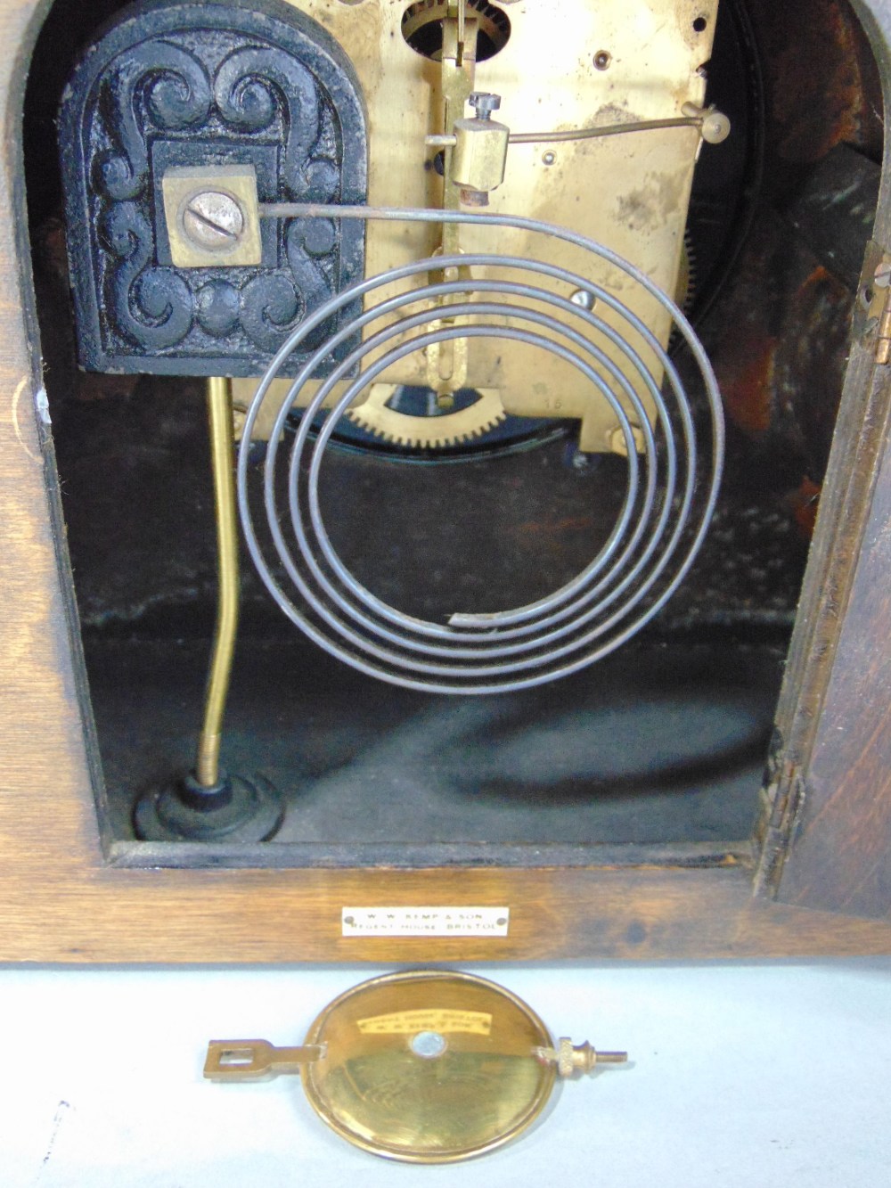 Westminster chime type three train mantle clock together with three others (4) - Image 4 of 4