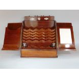 Good quality early 20th century burr walnut, desk top, stationery box, the twin doors enclosing a