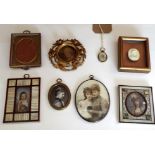 An interesting collection of 19th century and later portrait miniatures of various style including a